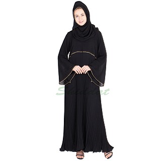 Nida burqa- chiffon sleeve with pleated gher
